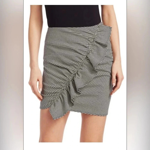 A.L.C Jupiter Houndstooth Ruffled Mini Skirt Size 4 New with Tags - Picture 1 of 9
